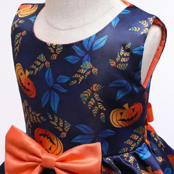 TONGTONGMI Dievčatá Jeseň 2020 Zahraničného Obchodu Nové Detské Šaty Halloween Kostým Tekvica Tlač Princezná Šaty 8042