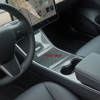 Auto Centrálne Riadenie Uhlíkových Vlákien Panel Ochranné Patch Pre Tesla Model 3 2017-2019 Tri Patch Cíti Tesla Model Y