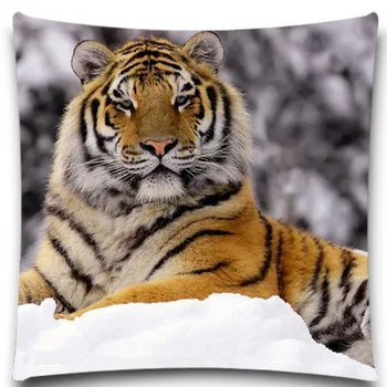 2016 Zvierat Bavlna Polyester Tiger Vankúše Auto Kryt Dekoratívne vankúše Hádzať Veci na Gauč Vankúš 5 veľkosť
