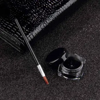 Najpredávanejších Kozmetických Nepremokavé Eye Liner ceruzka make-up black tekuté Očné linky Tieň Gél make-up + Kefa Čierna Kozmetická Sada