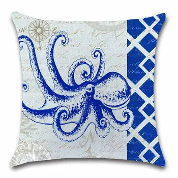 Ocean sea shell seahorse octopus biely Vankúš Dekoratívne Domov gauč sídlo Dekor priateľ office deti spálňa darček obliečka na vankúš