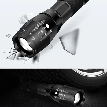 Ultra Jasné Led baterka T6&UV 395 LED Pochodeň Svetla Camping svetlo 5 Režimov nepremokavé Zoomovateľnom Bicyklov Svetla použite 18650 batérie