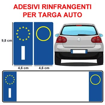2X nálepky pre všetky autá taliansky symbol obehu Európe RETRO 99 S0502 odoslané z Talianska