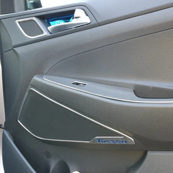 Pre Hyundai Tucson 2016 2017 Nehrdzavejúcej ocele Interiérové Dvere Reproduktor Horn Rám, Kryt Výbava Príslušenstvo, Auto-styling
