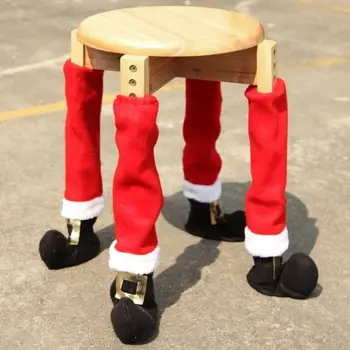 Rozprávkové VIANOCE 4PCS Christmas Elf jedálenský Stôl Stolička, Nohy, Nohy sa Vzťahuje Prípade Dekorácie Prezentovať Vianočné Pančuchy
