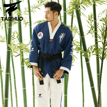 Bojové Umenie TKD Tae Kwon Robiť Kórea tvaru Dospelých Taekwondo Master Jednotné Pre Poomsae a Školení,WTF Jednotné,160-190 cm,modrá A W