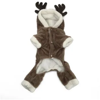 Psa Zimné Kabáty S Kapucňou, Oblečenie Zimné Oblečenie Pre Psy, Roztomilý Elk Pet Kostým Pre Malých Psov Vianočné Dekorácie Oblečenie