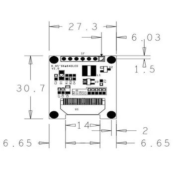 0,95 palca SPI Farebný OLED Displej Modul SSD1331 96X64 LCD pre Arduino