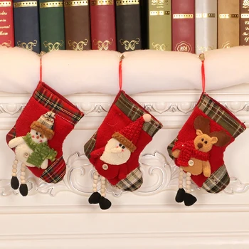 3 Ks Vianočná Pančucha Klasické Osobné Santa, Snehuliak, Sobov Vianoce Znak pre Vianočné Dekorácie