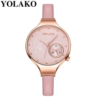 2021 Yolako Módne Kvalitné Kreatívne Kvetinové Quartz Pás Dámske Hodinky Darček Hodinky Pre Lady Reloj Mujer dámske Náramkové hodinky