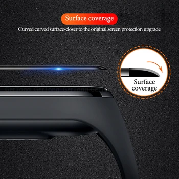 1-2 KS 3D Full Zakrivené Mäkké Tvrdeného Skla Pre Xiao Mi Band 4 5 nevýbušnom Screen Protector Pre miBand 4 5 Ochranné