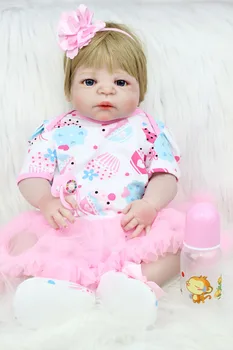 55 cm Full Silikónové Telo Reborn Baby Doll Hračka Realisticky Novorodenca Princezná Dievčatá, Deti Doll Móda Narodeninové Darčeky Xmas Súčasnosti Kúpeľ