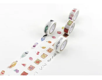 9 Vzory NOVÉ!!! Motýľ /Ovocie /Pierko /Diamonds Vzor Japonský Washi Dekoratívne Samolepiace DIY Maskovanie Papierové Pásky, Nálepky