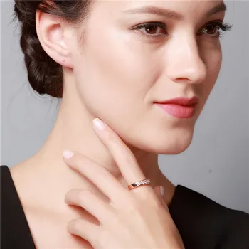 Rose Gold Plated Prsteň Strieborný Ženy Zásnubné Prstene Austrian Crystal Fashion Anel Joyas CZ Diamond-Šperky zľavu 15% J294