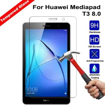 Tvrdené Sklo pre Huawei MediaPad T3 8.0 KOB-W09 KOB-L09 Screen Protector Tablet Tvrdeného Skla Film pre Česť Hrať Pad 2 8