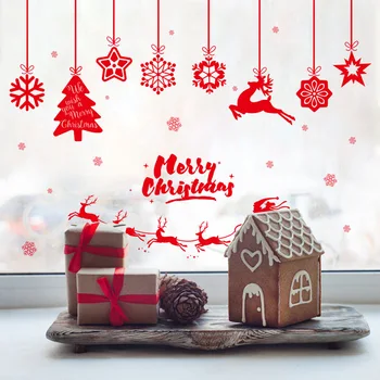 Vianočné Okno Nálepky strom Snowflake Sklo Nálepky Vianoce, Vianočné Dekorácie pre Domov Natal Nový Rok Darček Noel doprava zadarmo