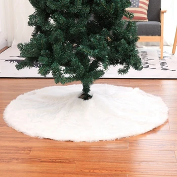 Bublina Kiss Biely Plyšový Vianočný Stromček Sukne 122 cm Veľký Vianočný Strom Sukne Ozdoby na Vianočný Stromček Koberec Dovolenku Dekorácie