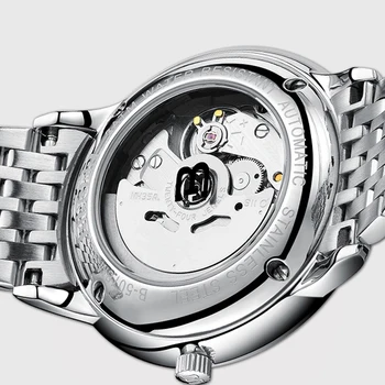 Švajčiarsko BINGER Značky Muži Hodinky z Nerezovej ocele Automatické Mechanické Hodinky Muž Luxusné Jednoduché Cruve Povrchu Ruke hodinky