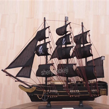 50 cm Masívneho Dreva Pirátskej Lodi Stredomoria Pláva Model Drevené Remesiel Európskej Ozdoby Plachetnica Ručné Remeselné dekorácie