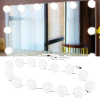 4 Typy LED Žiarovka Zrkadlo Svetlo Márnosť USB, Dotknite sa Prepnúť Zrkadlo na Čítanie Súprava Objektívu Žiarovky Svetlometu Kozmetické Rozsvietenej Žiarovky make-up Nástroje