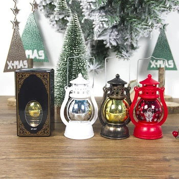 Nové Vianočné Dekorácie Vnútorné Vonkajšie Svietidlo LED Svietidlo Vianočné Lampa Visí Sviečkach Svetlo Pre Domáce Vintage Retro