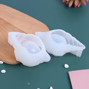 DIY Epoxidové Zrkadlo Troch-dimenzionální Conch make-up Vajec Skladovanie Shell Morských Silikónové Formy