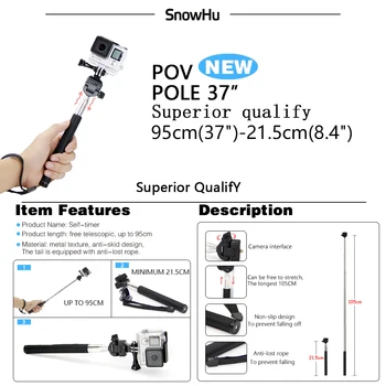 SnowHu pre Yi 4K Príslušenstvo nastaviť Stick Vodotesné puzdro+Statív pre Yi 4K+ Yi2 Akcia Fotoaparát GS61