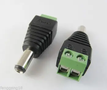 5 ks 5,5 x 2,5 mm Muž DC Napájací Konektor LED CCTV Video Balun Terminály Konektor pre Adaptér