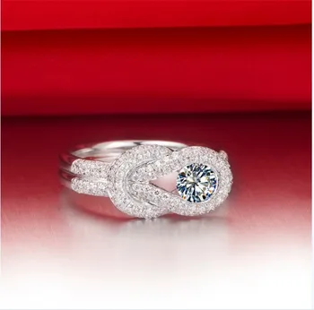 Hviezdne svetlo v Striebristé Test Pozitívny 0.45 CT D-E Moissanite Diamantový Prsteň Skutočné S925 Zapojenie Šperky pre Ženy snubný Prsteň