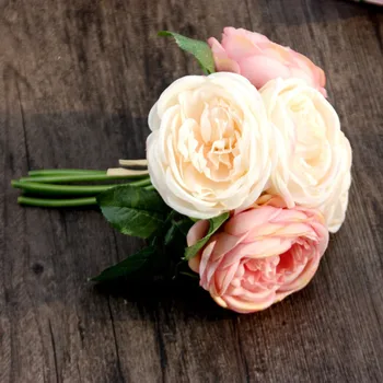 1 Umelé Kytice Ruže, Kvety, Dekoračné Hodvábu Kvetov Kytice Nevesty pre Domáce Party Dekorácie, Svadobné Dodávky z0425#G20