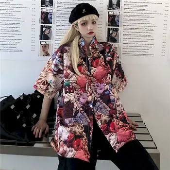 NiceMix high street tetro ženy blúzky streetwear košele 2020 letné oblečenie plus veľkosť módne vintage Harajuku tlačené, blúzky