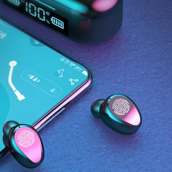 Bezdrôtový Bluetooth 5.0 Slúchadlá Touch Ovládania HIFI súprava Handsfree In-ear Športové Slúchadlá, LED Displej Zníženie Hluku Slúchadlo