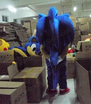 Módny Dizajn Sonic Ježko modrý Kostým Maskota Dospelých Narodeninovej Party Maškarný Halloween Cosplay Oblečenie Oblečenie Vianoce