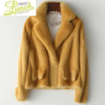 Zimné 2021 Oblečenie Prirodzené Ženy, Skutočné Kabát Fenmale Noriek Kožušiny Bunda Abrigo Mujer HQ19-YTM8666C-1 KJ5946