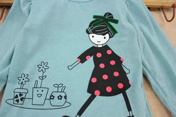 Batoľa Dievčatá T Shirt Dieťa Dievča Oblečenie, Deti Karikatúra Tlače Dlhý Rukáv T-Shirts Camiseta Tee Topy Roupas Infantis Menina