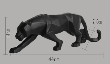Moderné Abstraktné Geometrické panther umelecké remeslo živice Leopard remeselné ploche socha obývacia izba domáce dekorácie a077