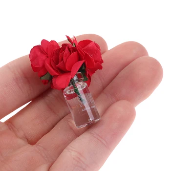 1pc Mini Kvety, Črepníkové Rastliny Bábika Dom Dekor 1:12 domček pre bábiky Nábytok, Hračky, Záhradné Ozdoby