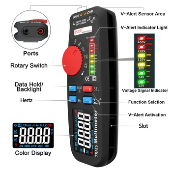 Dual Režimy Multimeter Voltmeter Profesionálny Farebný Displej Digitálny Multimetro Napätie Indikátor Voltimetro Batérie Tester Tools