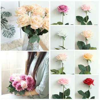 2020 Nové Skutočný Dotyk Štýl Rose Umelé Kvety Na Svadbu Home Party Dekorácie Falošné Kvet Pobočky Vianoce, Nový Rok, Darček