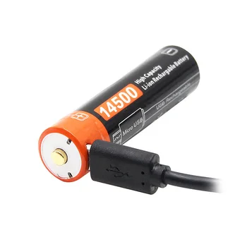 Doublepow 3,7 V 14500 750mAh Li-ion Nabíjateľnú Batériu, Skutočná Kapacita s USB DC-Nabíjanie Inteligentných Bunka pre Svetlomet