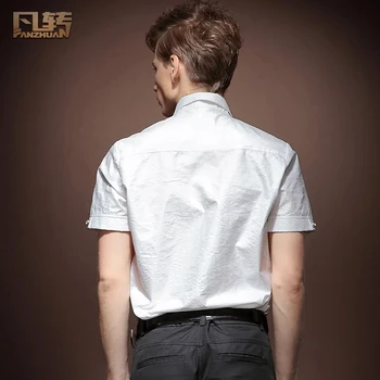 Doprava zadarmo nový bežné mužov je mužskej krátke rukávy letný Palác štýl letné oblečenie BIELE krátke puzdre tričko Slim tričko 13265
