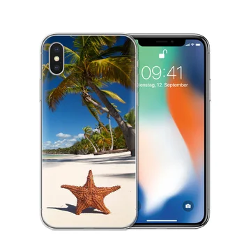 Letné Beach Relaxovať Hviezdice Ocean Sky Slnko Silikónové Mäkké TPU Telefón Prípadoch pre Apple iphone X 8 7Plus 6 6s Plus 5S SE Coque Kryt