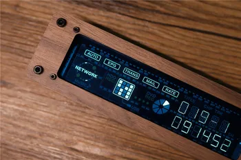 Elekstube Eleks VFD hodiny, tvorivé retro elektronické hodiny s žiarivka, ukazujú čas a dátum. Nixie Hodiny