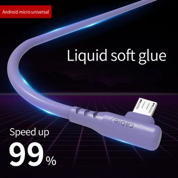 Kebiss 4A Dátový Kábel Koleno Kvapaliny Flexibilné Lepidlo Rýchle Nabitie Line Platné pre Oppo Huawei Xiao Flash Nabíjanie USB Kábel
