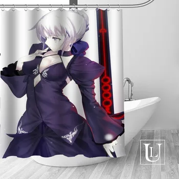 Vlastné anime chlapec s mečom Sprchový Záves Moderné Textílie Vaňa Záclony Domova Záclony Viac Veľkosť Vlastné Váš obrázok