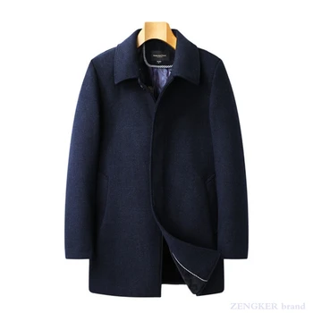 Zimné hrubé nové pánske plus tuku plus veľkosť klope plus vlnené vlnené kabát muž tuku vlnené kabát muž 130kg7xl