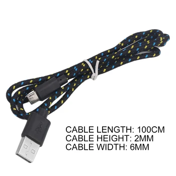 Micro USB Kábel 1m 2m Rýchle Nabíjanie Nylon USB Synchronizovať Údaje Mobilného Telefónu Android Adaptér Nabíjací Kábel pre Samsung Kábel