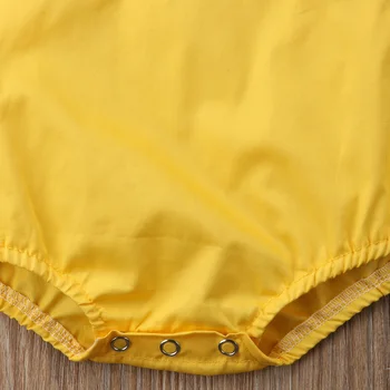 Pudcoco Novorodenca Dievčatká Volánikmi Slnečnice Romper Falošné dva kusy Jumpsuit Oblek Sunsuit Oblečenie detské oblečenie