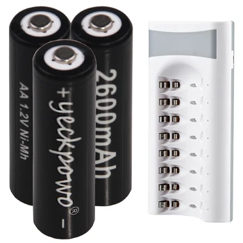 8~20 ks AA batérie nimh nabíjateľné 2A batéria 2600mah 1.2 V low self-absolutórium ni-mh & AA nabíjačku USB 8 sloty Bezpečné nabíjačky