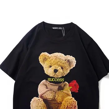 Nové 2021 Mužov Novinka luxus Ruže Medveď úspech, T Košele T-Shirt Hip-Hopu, Skateboard, Street Bavlna T-Shirts Tee Top Kenye #034
